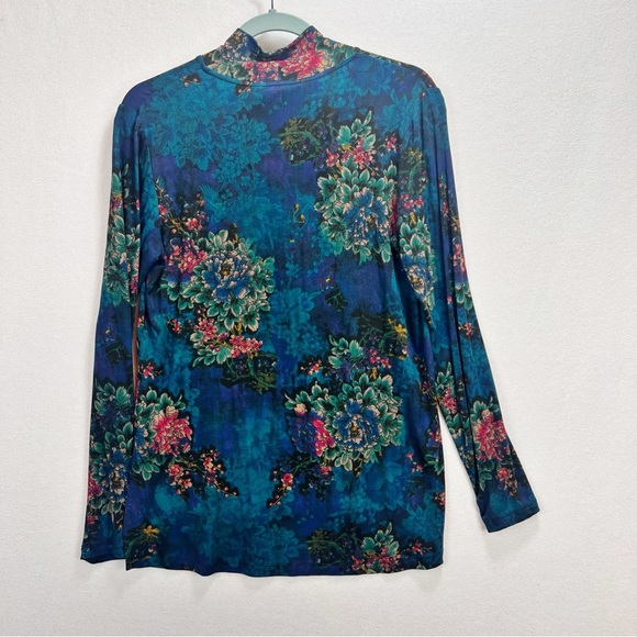 Johnny Was BISCAY Bouquet Mock Neck Top Blouse Size M - Picture 7 of 8